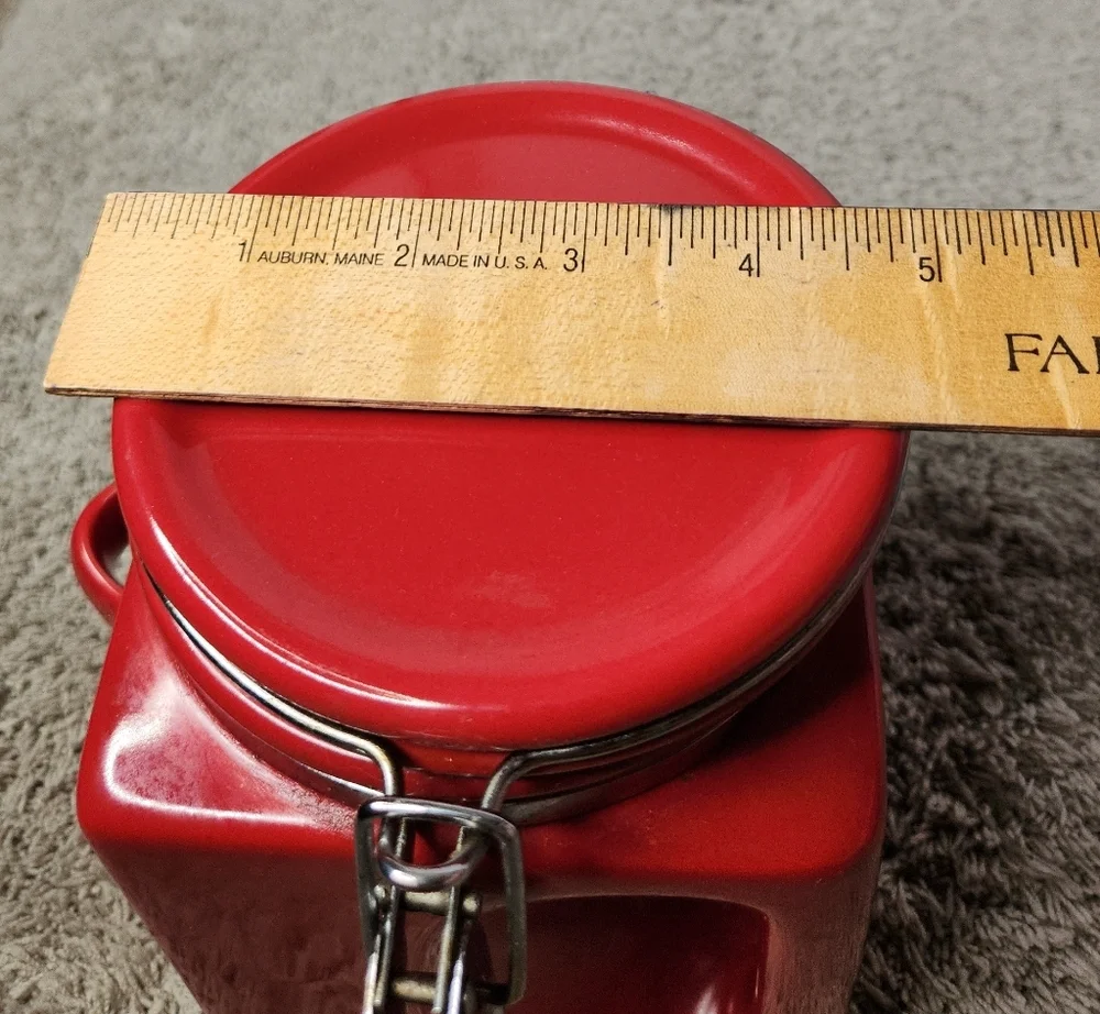 3 Red Kitchen Canisters